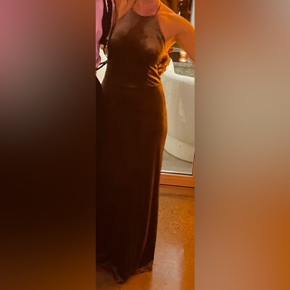 Amsale ( Indira style) Moss Velvet Gown - Picture 2 of 4